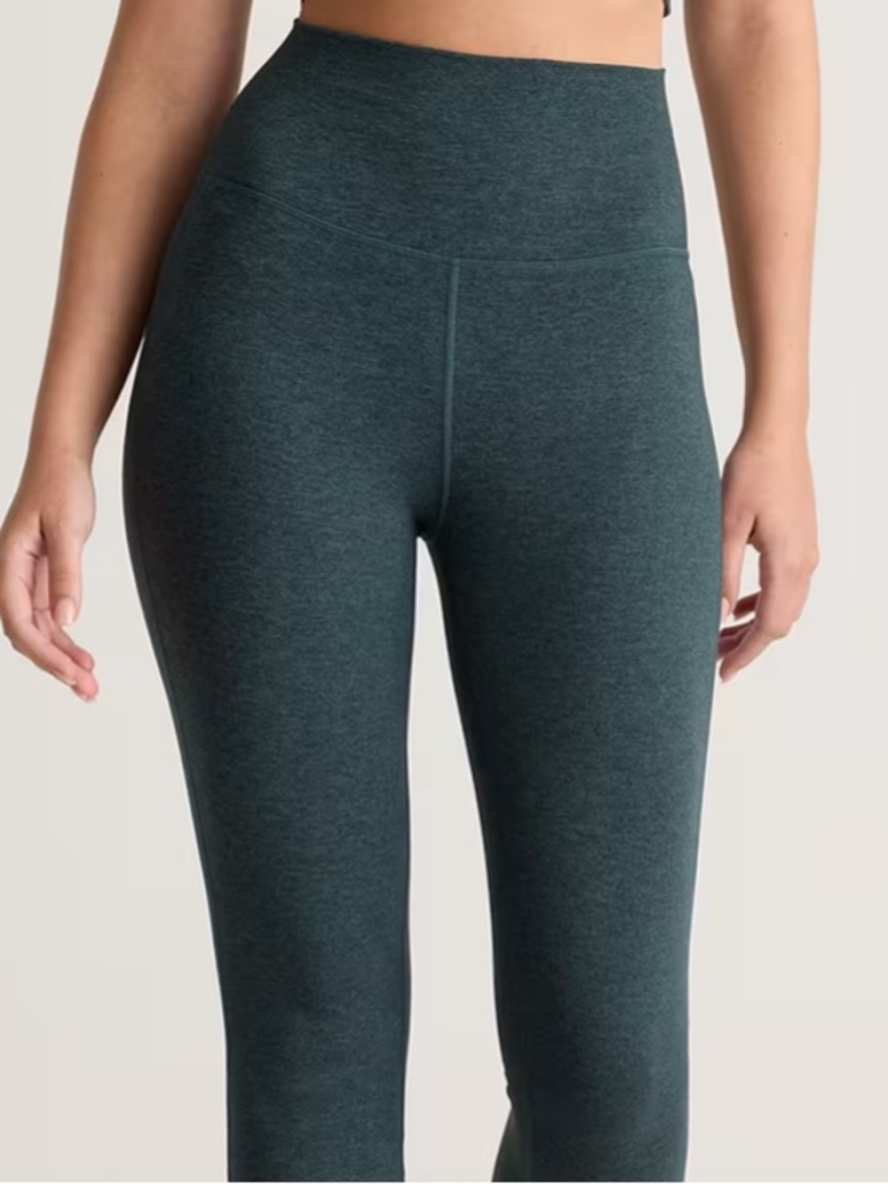 Quince Flowknit High-Rise Boyfriend Joggers, Heather Green - Picture 9 of 10